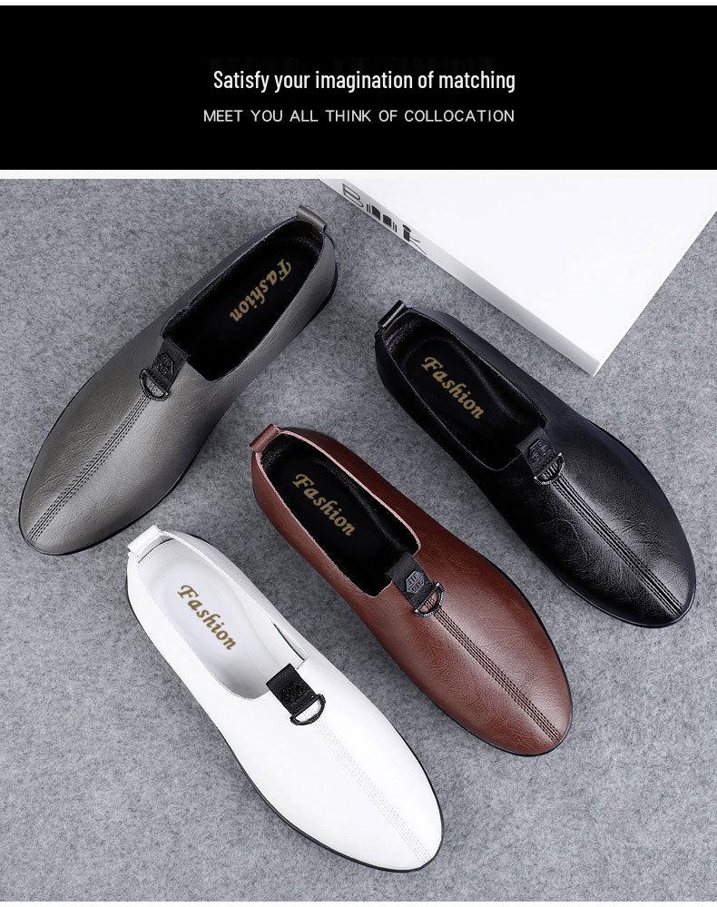 Men's Genuine Leather Lightweight Casual Driving Loafers - Comfortable Slip-on Business Shoes