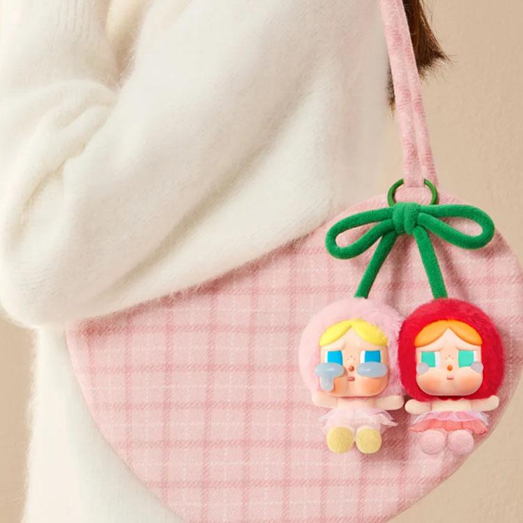 POP MART CryBaby Crying For Love Series Love You Cherry Much Vinyl Plush Hanging Card, Single Box