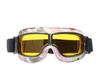 [IronKing] Retro Motorcycle Goggles PC Lens Multi-Purpose Windproof Sandproof Anti-Fog UV Protection Outdoor Sports Goggles T-13 Sencha Red (Yellow)