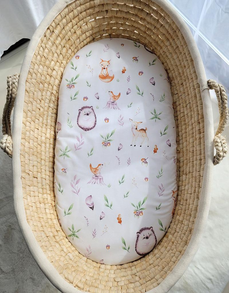 Cotton sheet for the Boho Moses basket of the gondola stroller 75x35 cm - Forest delicacy