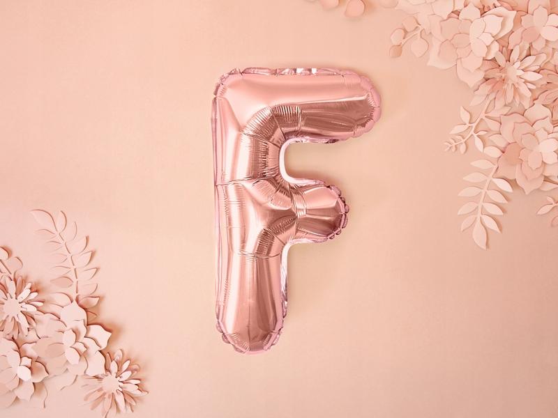 Foil Balloon Letter "F", 35Cm, Rose Gold 1Pc.