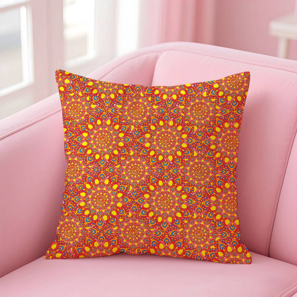 ART Indian Ethnic Pattern Pillow Case Pattern Printing Pillowcase Living Room Sofa Cushion Cover Bedroom Room Decor