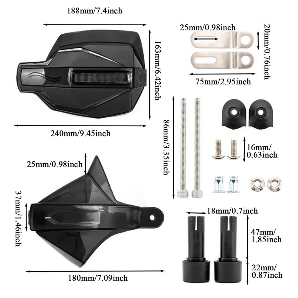 Universal Motorcycle Hand Guard Handguard Shield Windproof Handlebar Protector For ATV Street Riding All-Weather