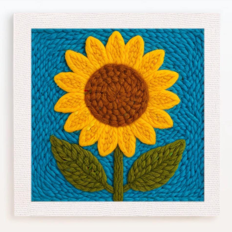 Frame Punch Needle Embroidery Starter Kits Fresh Flower Square Embroidered Kit Cross Stitch Art and Crafts Supplies Adults