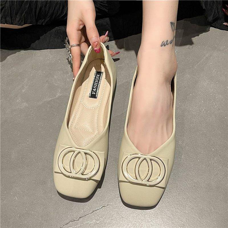 Doudou Shoes Girl 2025 New Spring Korean Version Versatile Shallow Mouth Soft Sole One Pedal Fairy Gentle Evening Wind Single Shoes