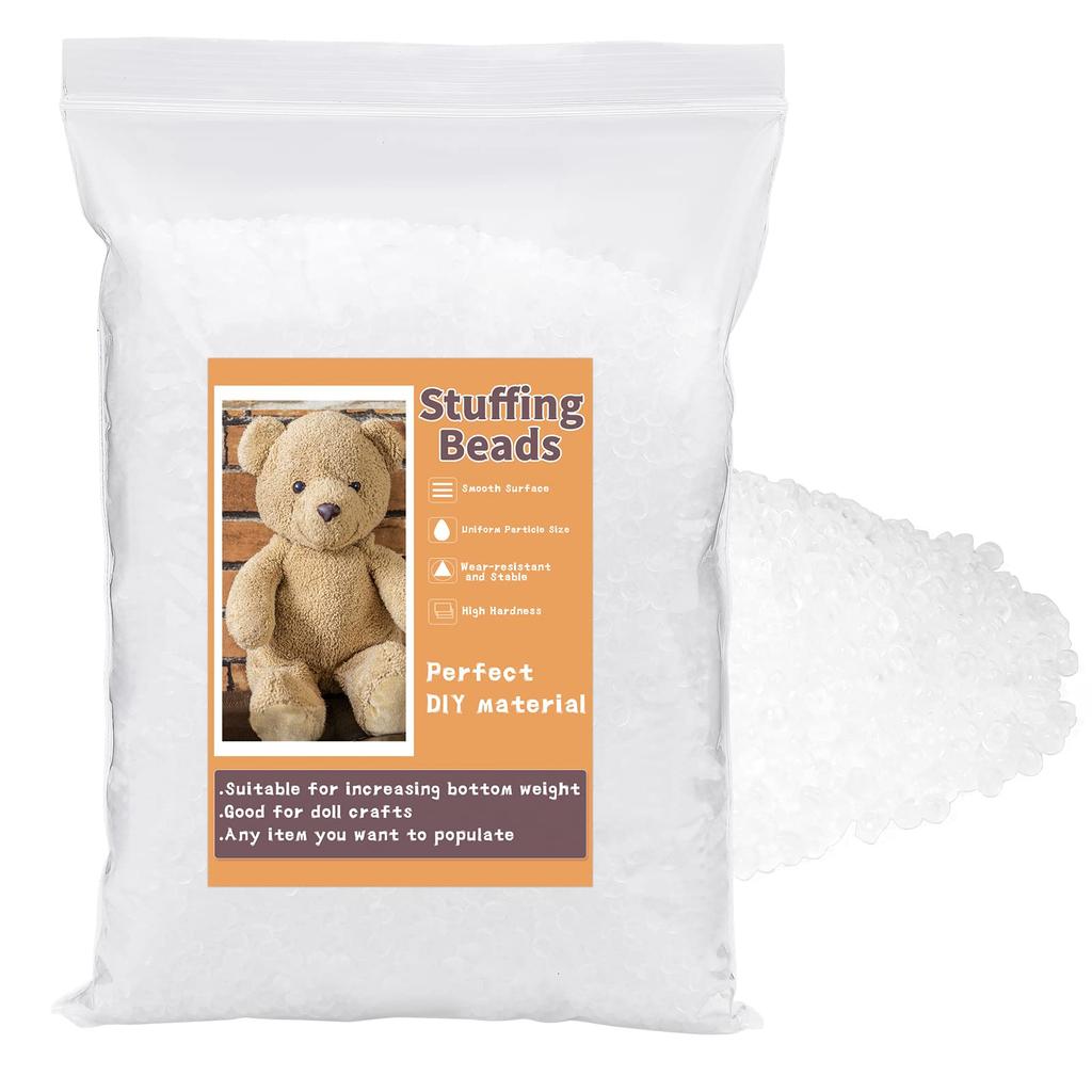 Fenrry 300/350/450/500/600g Kunststoffpellets Füllung Poly Spielzeug Transparent Gewicht gefüllte Perlen zum Füllen Stoffkunst DIY Stofftier
