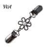 Stylish Clothing Fastener Vintage Sweater Clips for Women Girls, Retro Faux Pearl/Floral Cardigan Clips, Elegant Collar No Sew Waist Adjuster