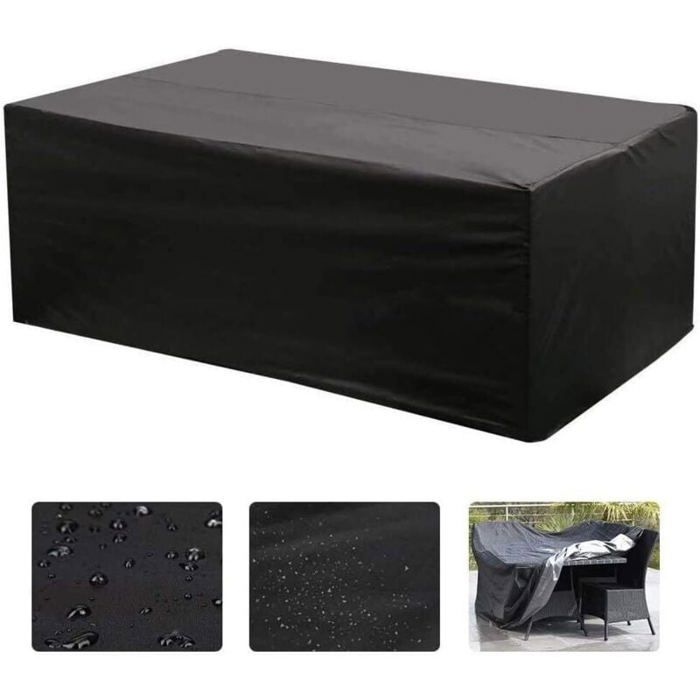 Housse de protection table jardin Oxford, 213x132x74cm, UV