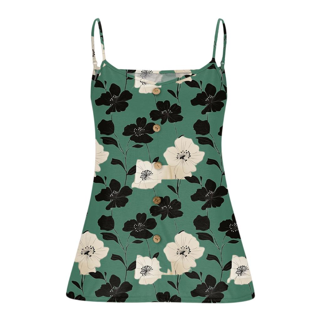 Dámská ležérní vesta plus size s nastavitelnými ramínky, top tílko bez rukávů s výstřihem do V