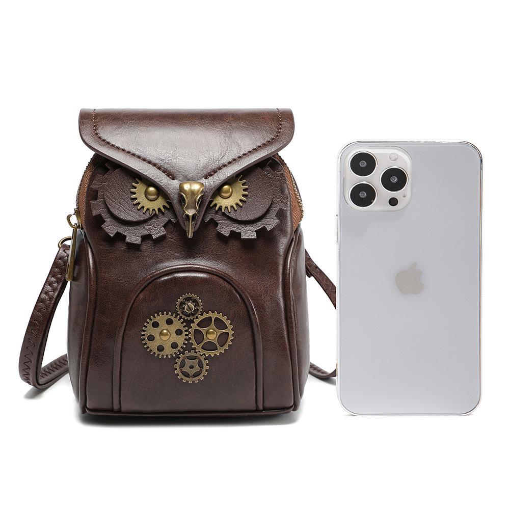 Creative Niche Owl Design Medieval Retro Style Women'S Shoulder Messenger Bag Small Square Bag