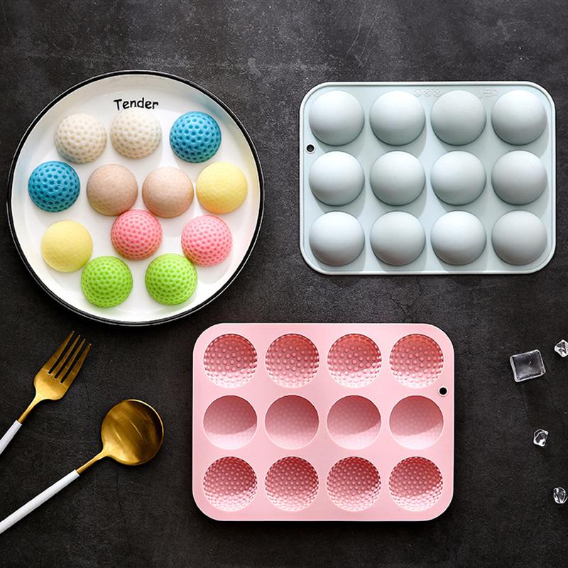 Golf Ball Cake Pop Mold, Golf Ball Chocolate Mold, 12-Cavity 3D Golf Ball Silicone Mold For Cupcake Decorations, Candy