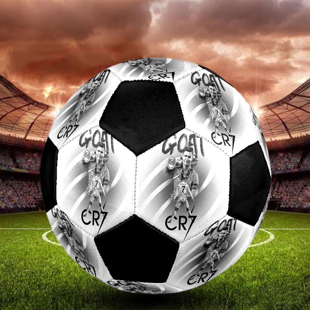 1 Stück Cristiano Ronaldo Unbroken Größe 5 Fußball PrahaHallenfußball Ball Bunt Alle Altersgruppen Maschinengenäht PVC Wettkampfbereit Langlebig Hoher Rückprall