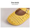 Girls' Breathable Princess Shoes - Soft-Soled, Closed-Toe, Hollow Design, Spring 2026 Edition.