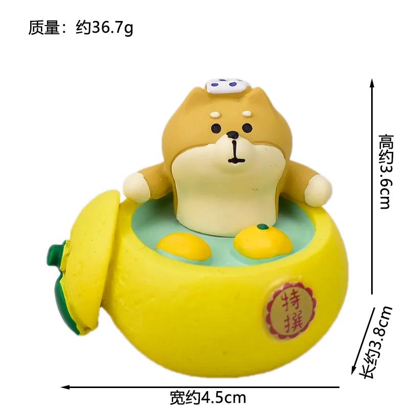 Japanese Groceries Zakka Lucky Tangerine Series Fishbowl Decoration Bath Ornaments Resin Craft Toys Collectible Gifts
