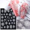 Art Decorations Charms Flower White New Year Design Snowflakes Nail Sticker Christmas 5D Embossed