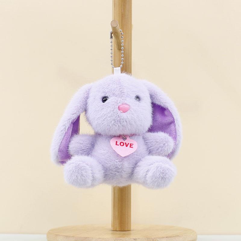 

Очаровательный плюшевый брелок в виде кролика с сердечком, очень мягкая набивная кукла для сумок Purple Heart Rabbit