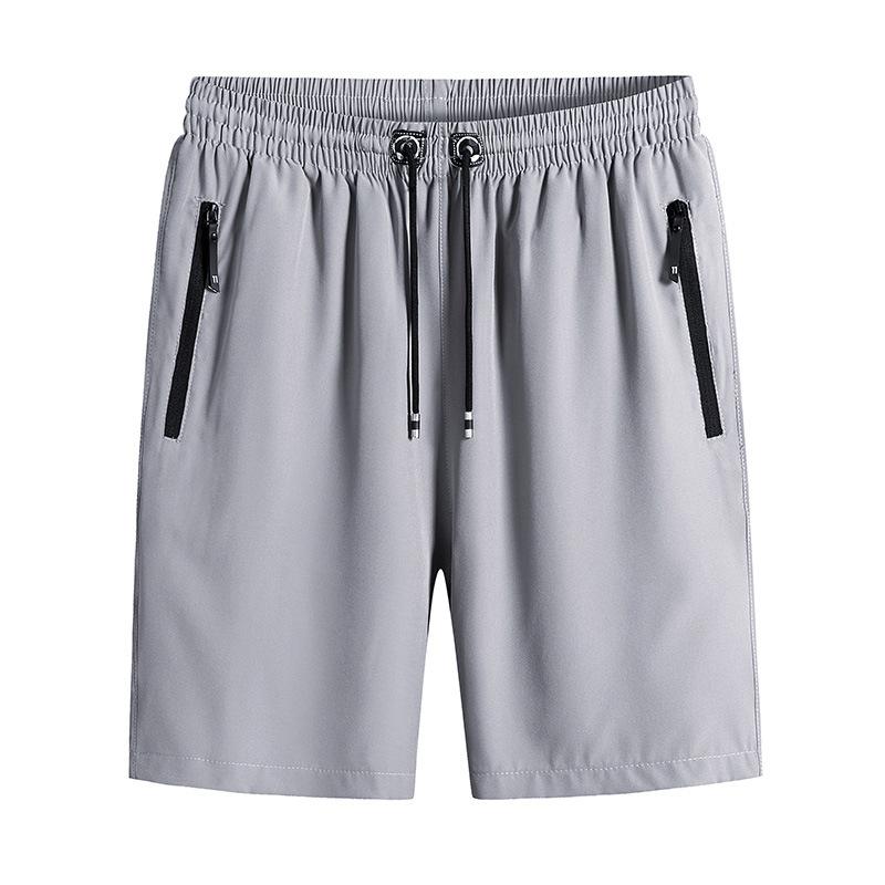 Summer Casual Shorts Men's Elastic Quick Drying Running and Sports Capris Loose Fitting Beach Pants Comfortable
