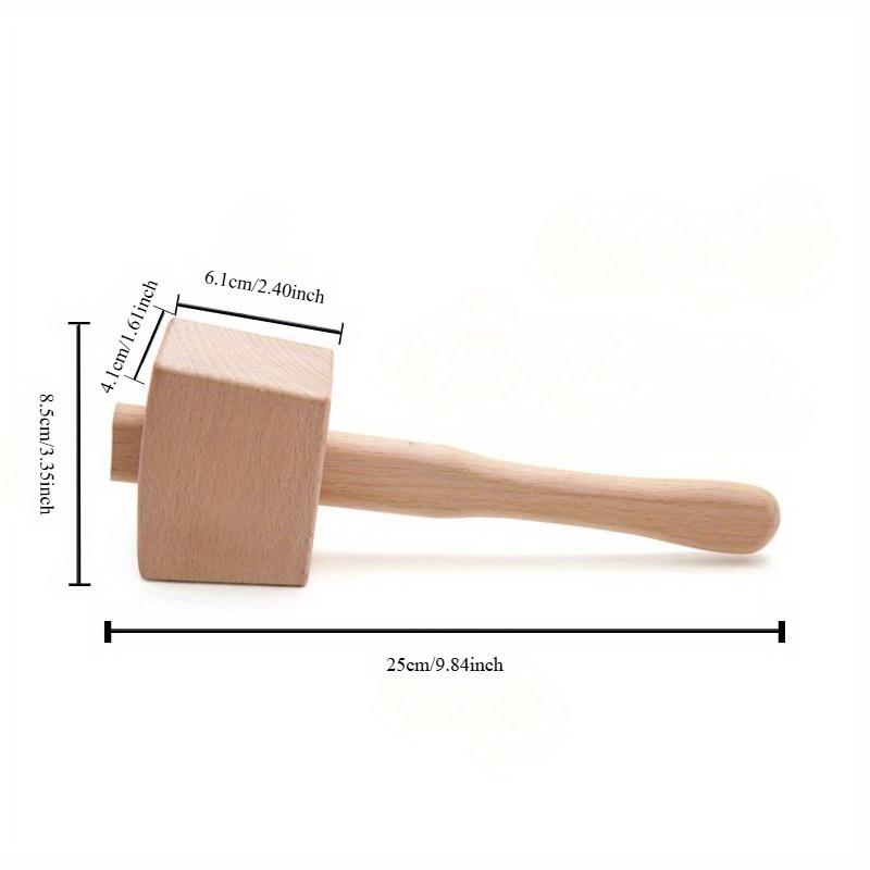 1pc Handmade Mallet Round Mallet Wooden Hammer, Handmade Original Wood Hammer,Solid Wood Square Hammer, Lightweight and Convenient Smooth Wood Hammer