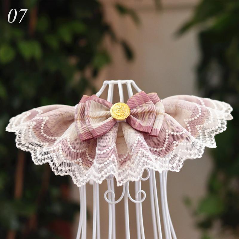 1PC Cute Pet Lace Bib Pink Plaid Ribbon Dog Cat Bowtie Collar Necklace Decoration Organza Cotton Gauze Bibs Pet Accessories