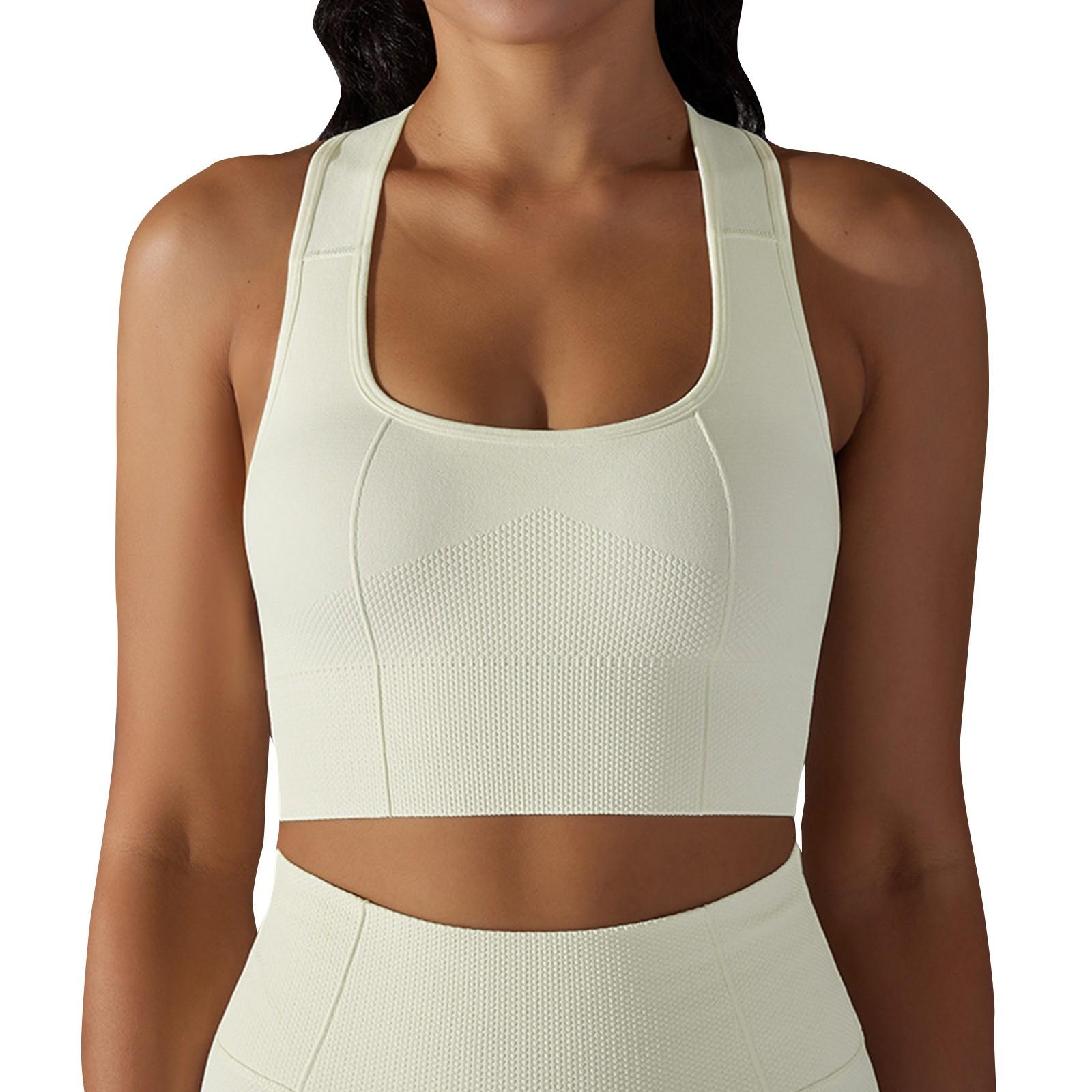 

Женский бесшовный трикотаж в горошек с крестом, красивая спина, дышащий, собранный, сексуальный жилет для йоги, спортивный бюстгальтер для отдыха и бега, фитнеса S белый