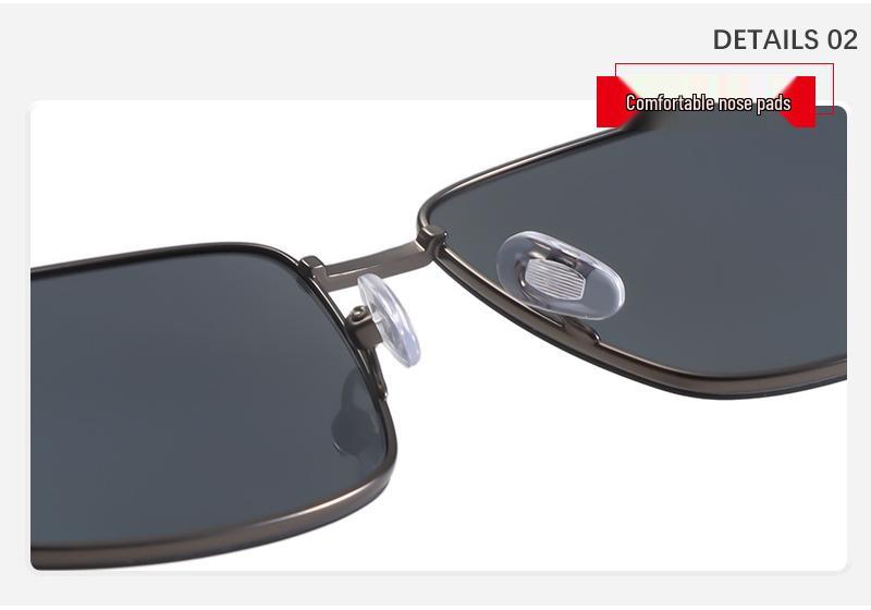 New Nylon Polarized Men's Square Sunglasses: Fashionable, Trendy Driving Shades