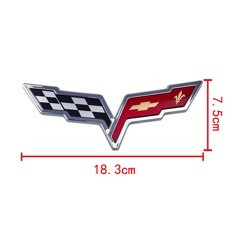 3D ABS Car Emblem For Chevrolet Corvette C5 C6 C7 C8 Rear Trunk Front Hood Sticker Replacement Badge Exterior Decoration