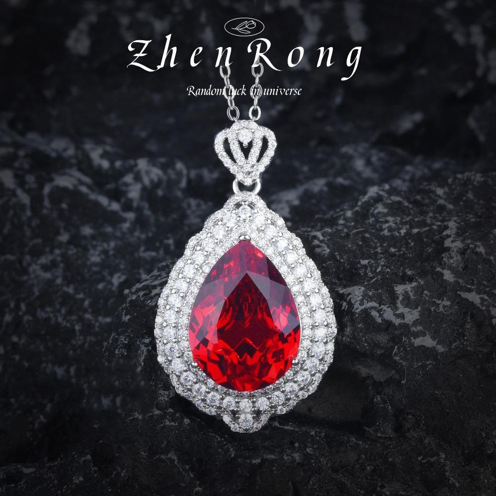 Женский набор украшений Итальянский Красный Рубиновый Подвеска Ожерелье Серьги Красный Корунд Кольцо Цветной Драгоценный Камень