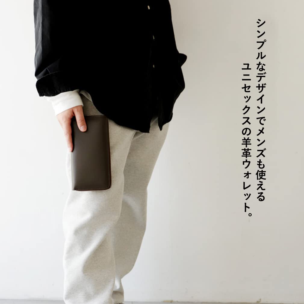 VITAFELICE Sheepskin Long Wallet Women's Zip-Around (Black, vmew-e-031)