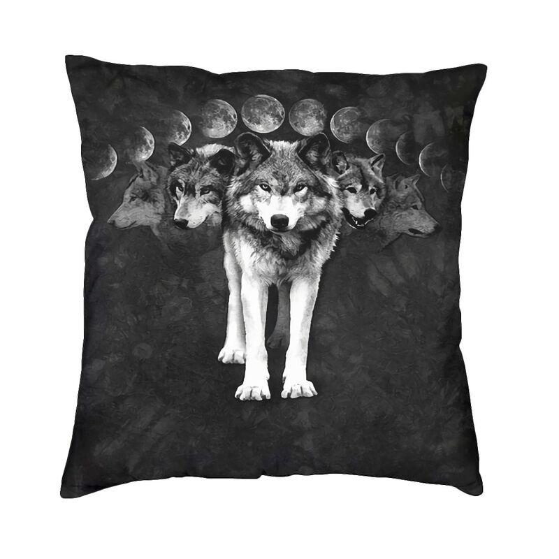 Custom Wolf Tree Pillow Case 45X45Cm Decoration Kawaii Animal Cushions For Sofa Square Pillowcase