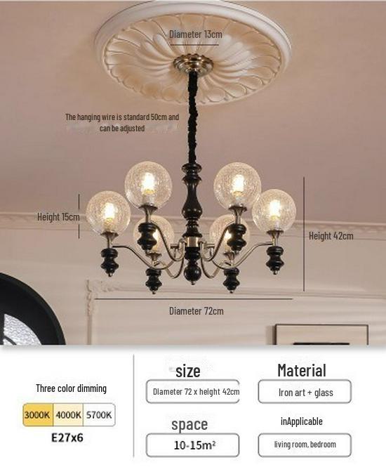 

Люстра в средневековом стиле 2024 года: Американский дизайнерский стиль для гостиной, прихожей, спальни и французский ретро-декор Warm light