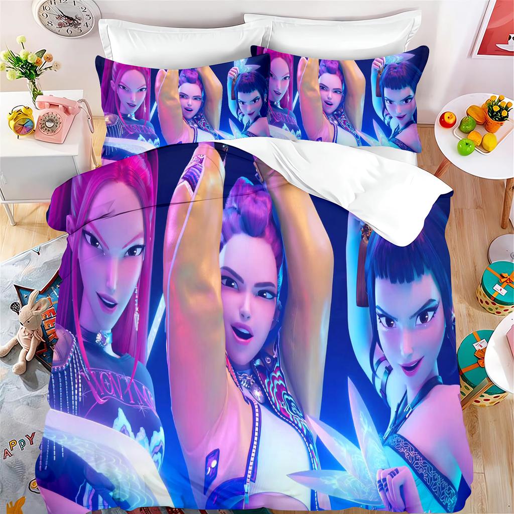 k-pop Anime Home Bedroom Comforte Nordic polyester material suitable for children and adults 3-piece set