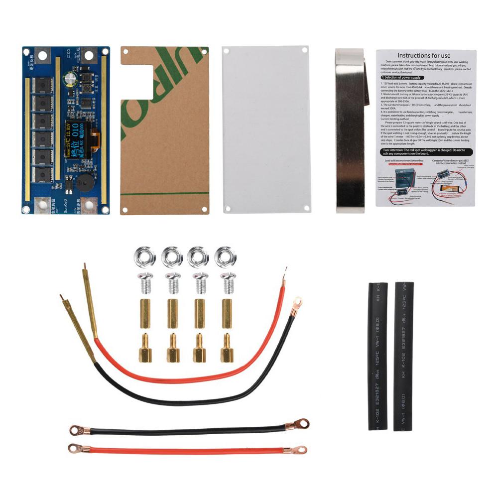 Portable LCD Display Spot Welder Control Board DIY Kit 100 Gear Adjustable Power 600A Peak Current for 0.1-0.3mm Nickel Sheet