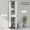 190cm Slim Bathroom Storage Cabinet - White