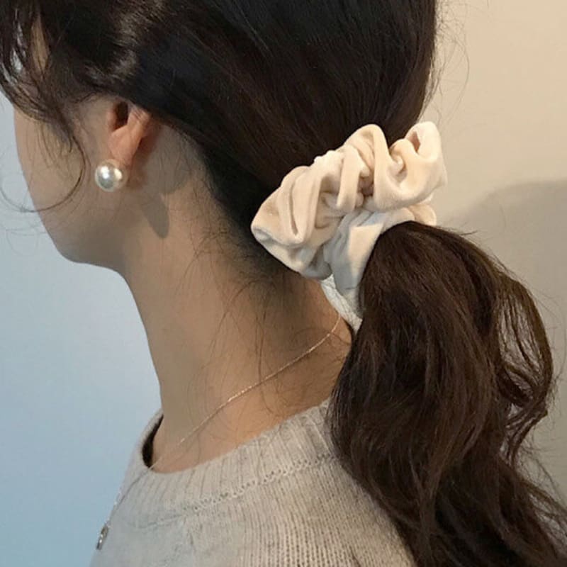 Oar Vintage Velvet Volume Scrunchie[Ivory]
