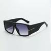 New in Sun Glasses for Women Modern Minimalist Style with Black Orange Lenses Golden Decorative Strips for Glasses Women