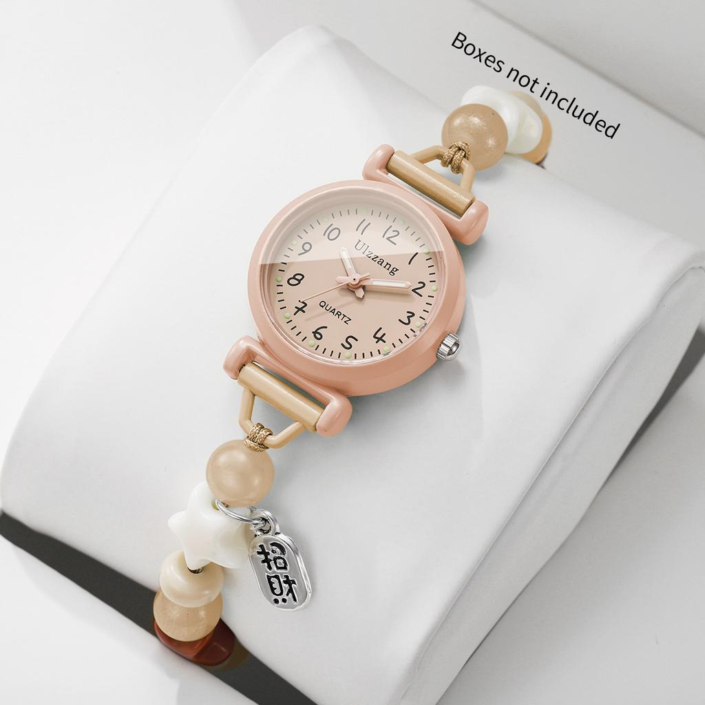Xiaomi Fashion Women Round Dial Quartz Watch Adjustable Beaded Chain Bracelet Watches Relogio Feminino Girls Clock Gift (Without Box)
