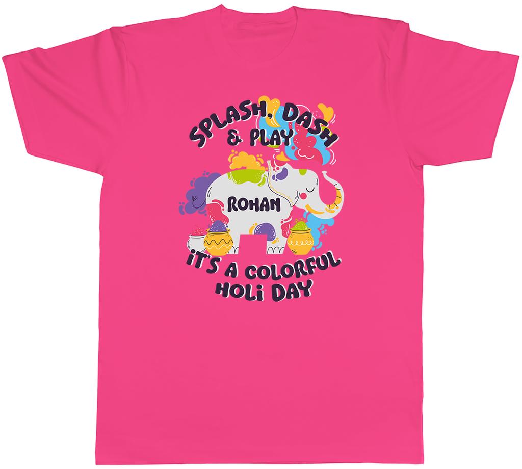 Personalised Holi Festival Splash Dash Play Unisexs TShirt Tee Gift Top