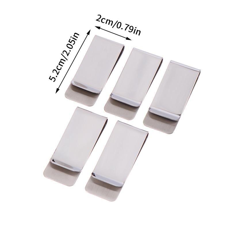 5 Piezas Clip de Dinero Metálico Delgado Simple Portátil Multifuncional Clips para Tarjetas de Visita Billetera para Hombre Soporte para Tarjetas de Visita Cartera Pinza para Efectivo