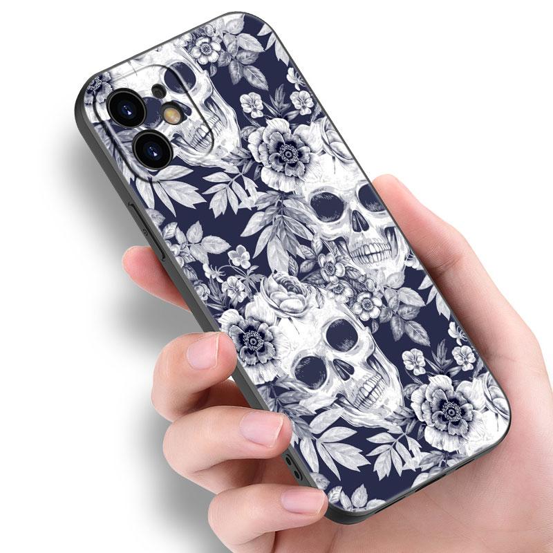 Husă Rock And Roll Cool skull pentru Apple iPhone 14 13 12 Mini 11 Pro Max 7 8 XR X XS 7 8 Plus SE 2020 2022 Husă moale neagră