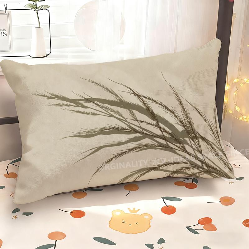 Floral & Grass Patterned Pillowcase Suitable For Sofa Bedroom Car Pillow Cover Cushion Rectangular Back Cushion