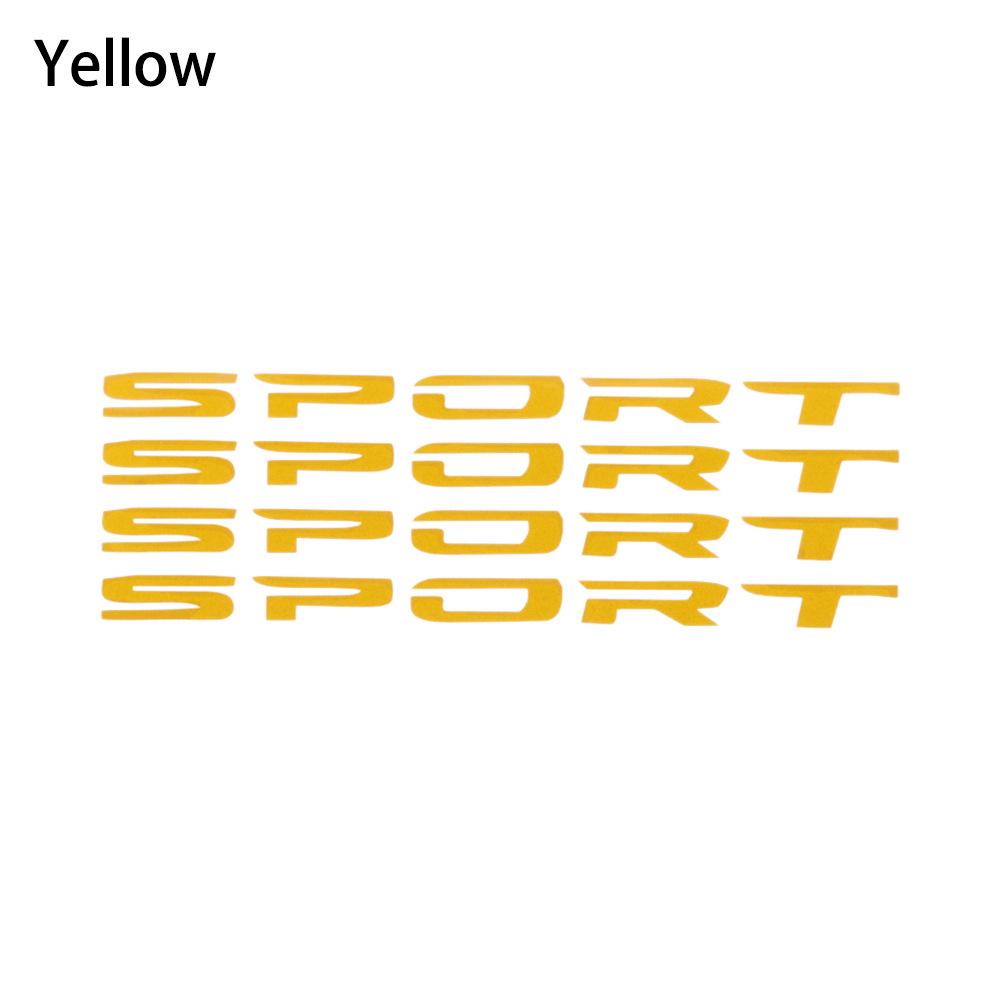 4Pcs/set Sports Car Stickers Font Auto Door Rims Wheel Hub Racing Decal Exterior Car Body Sticker Auto Decoration Accessories