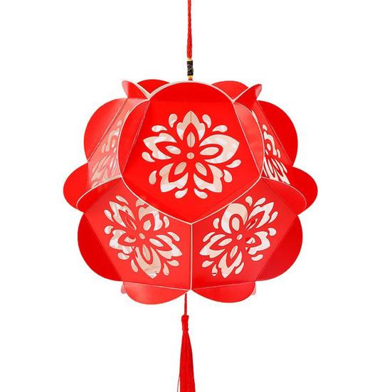 

Китайский новогодний фонарь-дракон, набор «сделай сам», дизайн гортензии со светящимися ручными декоративными фонарями красный