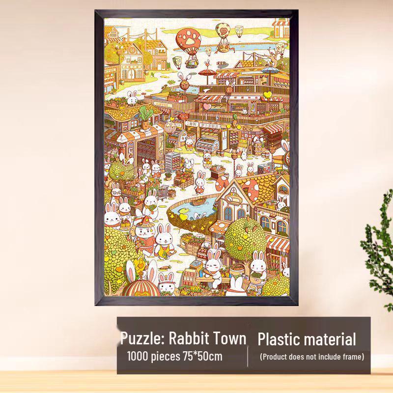 1000-Piece Challenging Plastic Puzzle for Adults – World Famous Paintings Edition with Original Illustrations for Relaxation