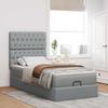 Ottoman Bed with Mattress Light Grey 80x200 Cm Fabric