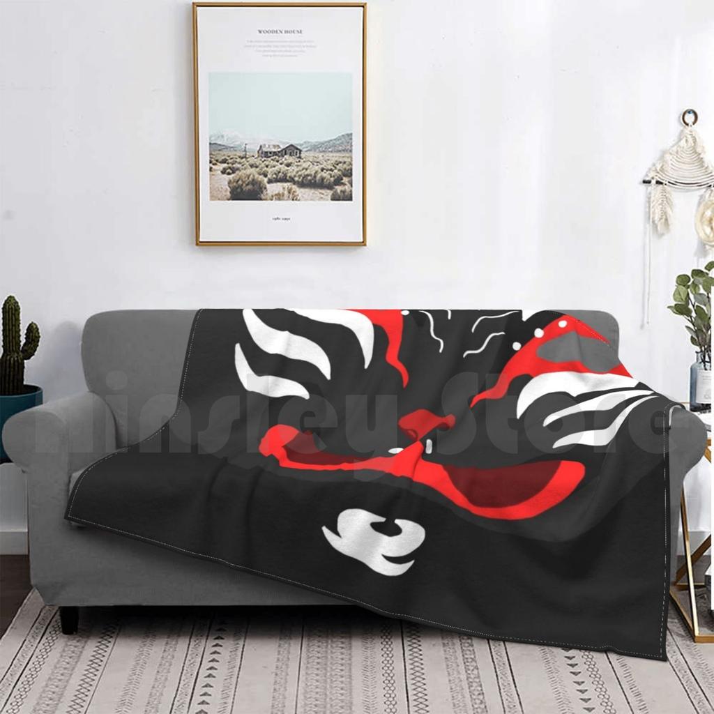 Black Blanket Fashion Custom Japan Japanese Omatsuri Kabuki Oni Demon Fox Devil Namahage Fudo Noh