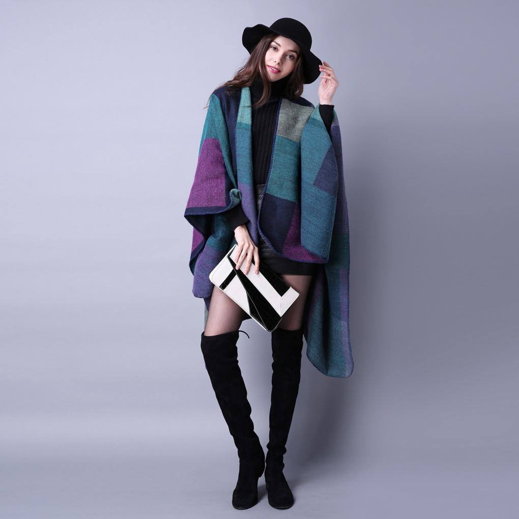 Cashmere Winter Women s Shoulder Knit Shawl Muffler Indigo Marine