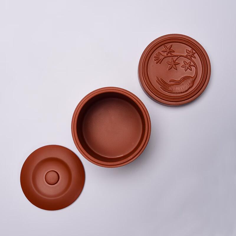 ZISIZ Purple Clay Ceramic Double-Lid Stew Pot