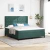 LED Box Spring Bed with Mattress Dark Green 180 X 200 Cm Velvet