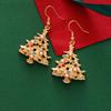 Chic Christmas Tree Earrings With Pearls And Colorful Crystals Minimalist Elegant Studs For Women Unique Holiday Jewelry Gift