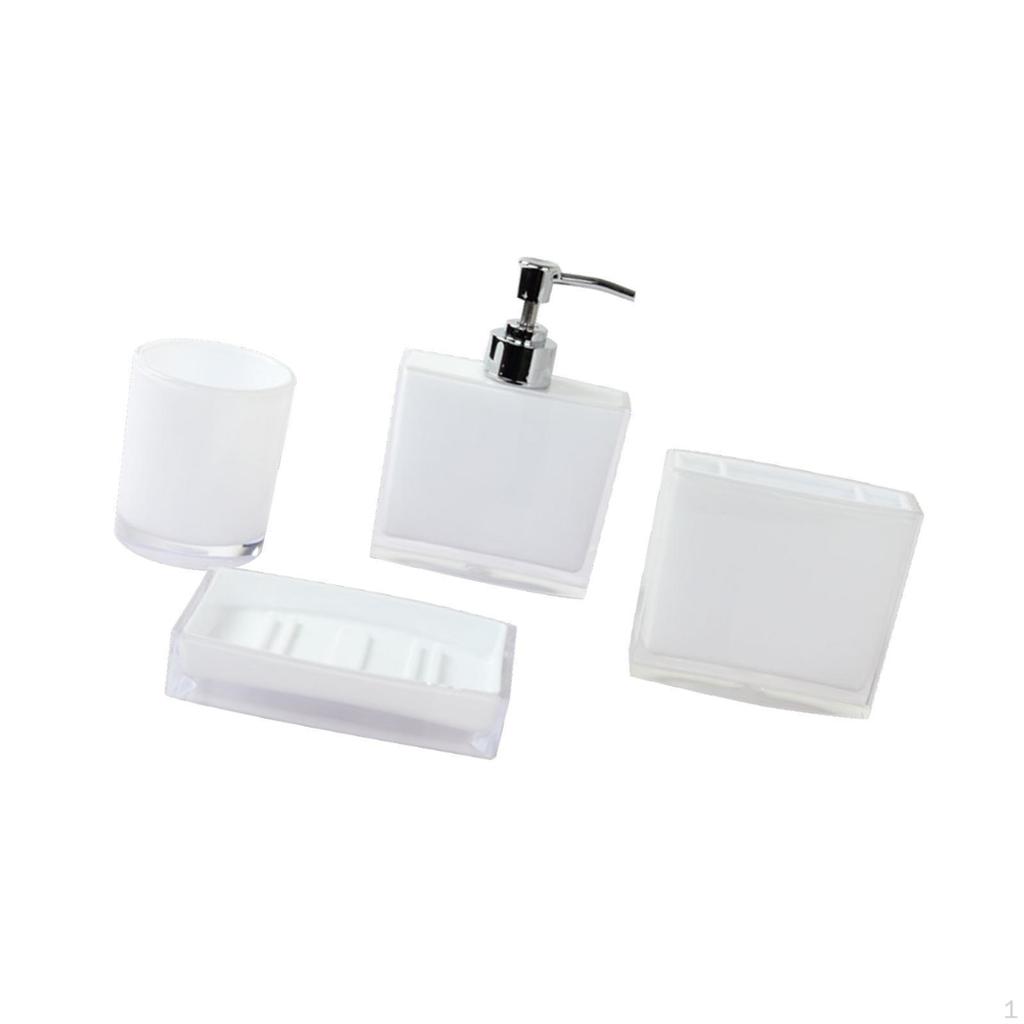 4 Pieces Cup Toothbrush Holder Set Lotion Dispenser Organizer Toiletries Mouthwash Bathroom
